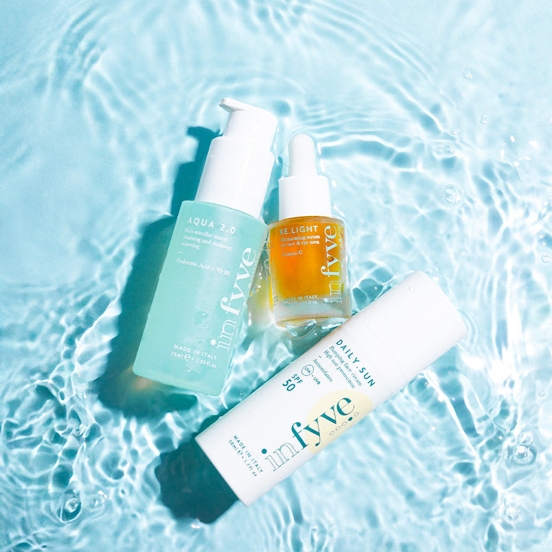 3 Step Travel Set INFYVE – kit skincare da viaggio con AQUA 2.0, RE.LIGHT e DAILY.SUN SPF50