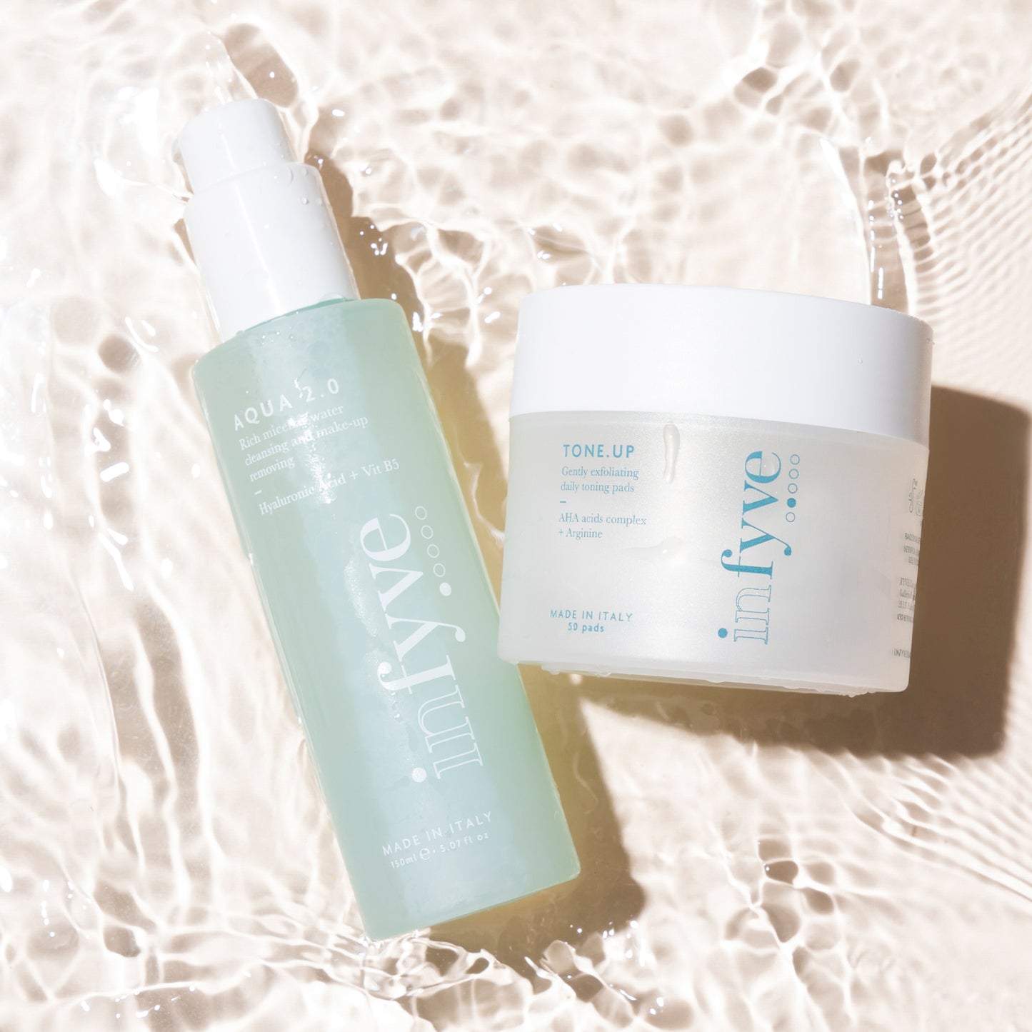 INFYVE Cleanse + Tone Set – AQUA 2.0 e TONE.UP per detersione ed esfoliazione viso, lifestyle