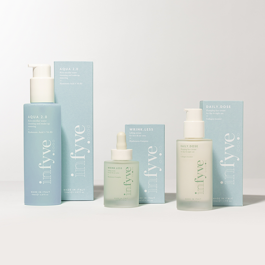 INFYVE Natural Lifting Set – Routine viso liftante in 3 step: AQUA 2.0, WRINK.LESS e DAILY.DOSE