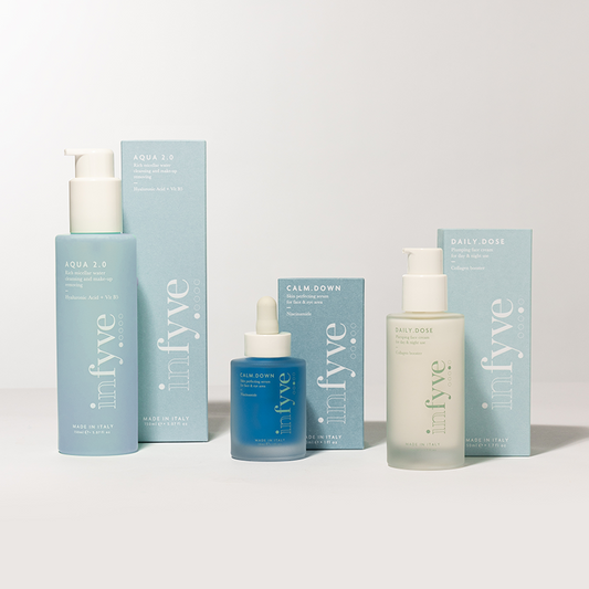 INFYVE Perfecting Set – Routine viso anti-imperfezioni in 3 step: AQUA 2.0, CALM.DOWN e DAILY.DOSE