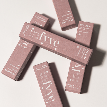 EYE.LIGHT Insta Brightening Eye Cream INFYVE Beauty – confezioni rosa Made in Italy, contorno occhi con Acido Ialuronico