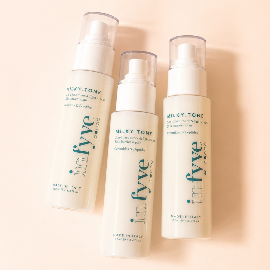 MILKY.TONE INFYVE affiancato ad altri prodotti skincare