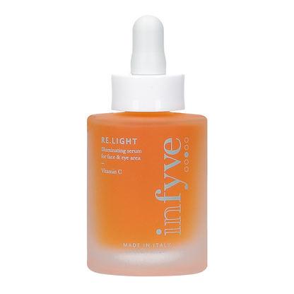 RE.LIGHT Siero Viso Illuminante INFYVE Beauty 30ml – flacone arancione con Vitamina C, Made in Italy