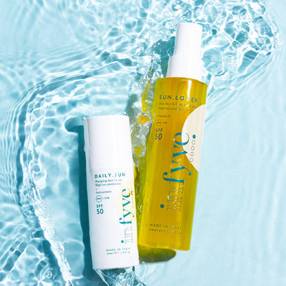 SUMMER SET INFYVE – crema viso rimpolpante e spray solare bifasico SPF50